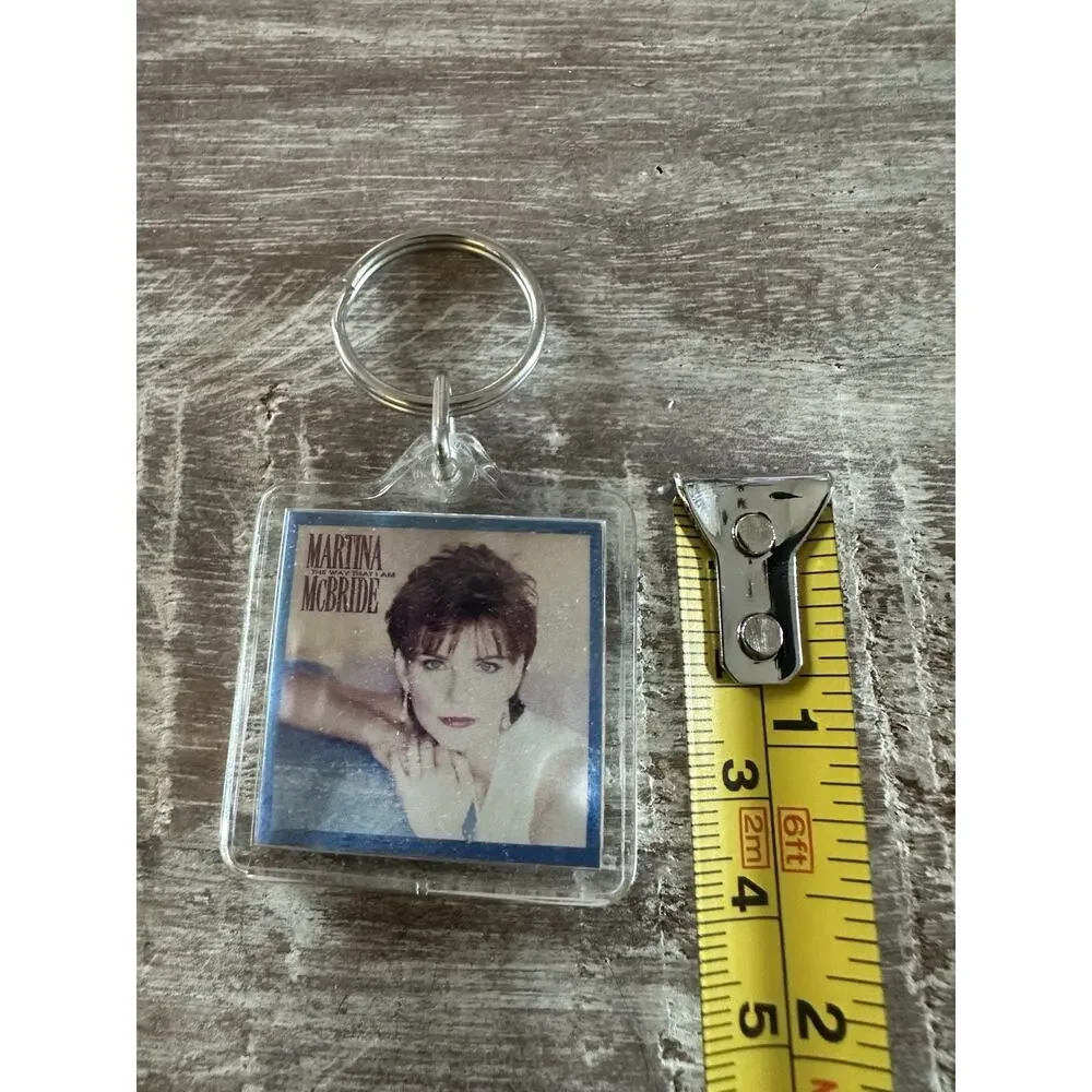 Vintage Keychain Martina McBride Key Ring Acrylic Fob Country Music Artist USA